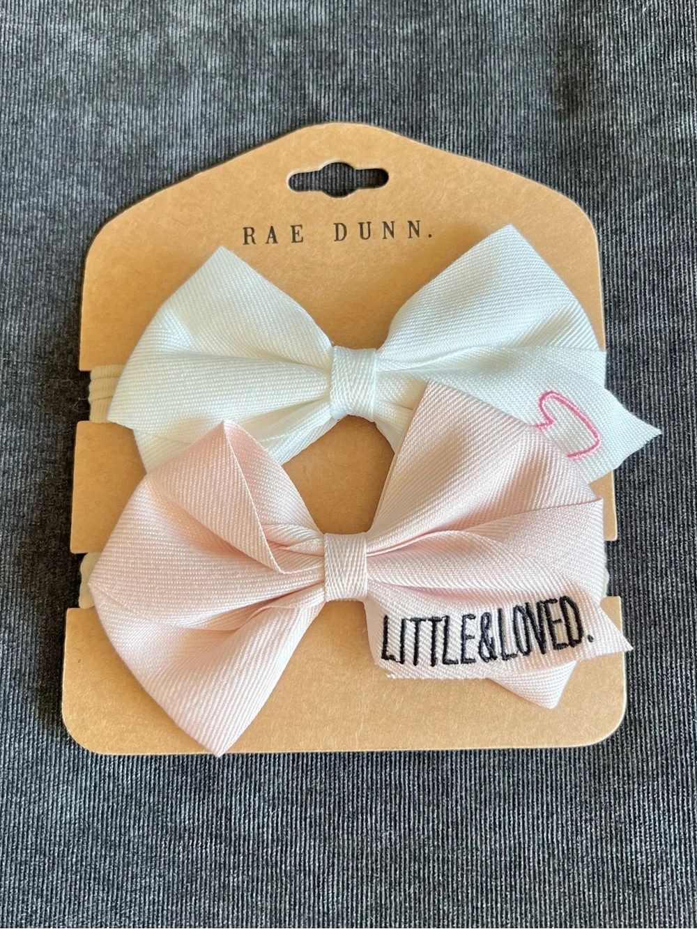 NWT Rae Dunn Embroidered Bow Headbands Pack of 2